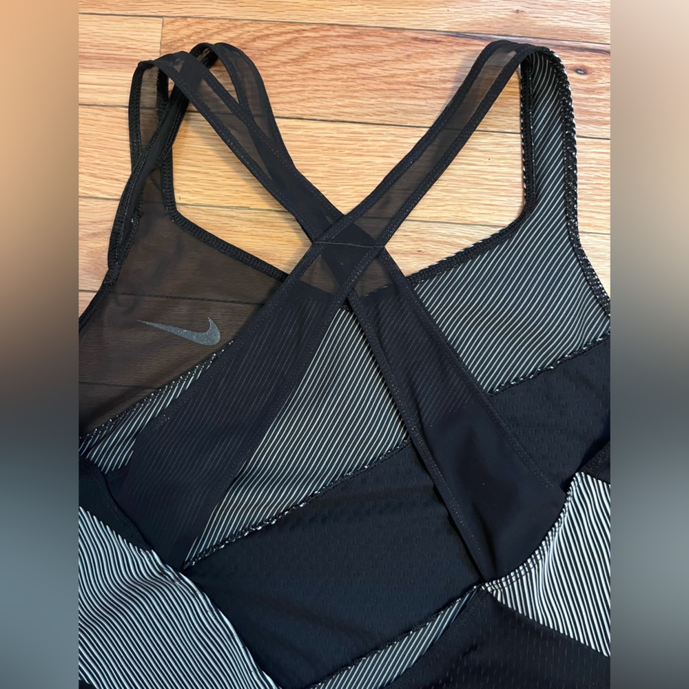 Nike Naomi Osaka 2021 Monte Carlo tennis dress size M mesh black gray stripes - Picture 8 of 9